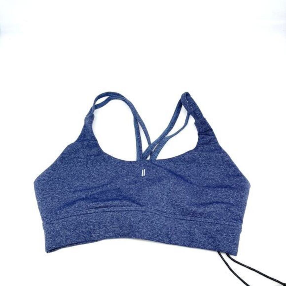 NoBull Women's Plush Blue Heather Strappy Activewear Sports Bra‎ Size XS
